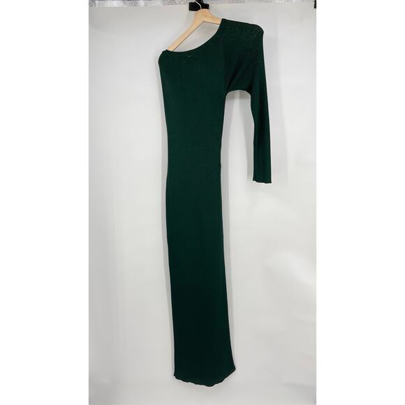 Baobab | NWT Kairi Maxi Dress Cucumber Emerald Green One Shoulder Knit M - Picture 5 of 15